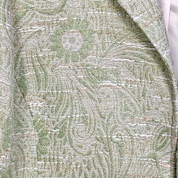 Alfred Dunner Green Metallic Paisley Dressy Blazer Size 12 Wedding Career Travel - Picture 4 of 9